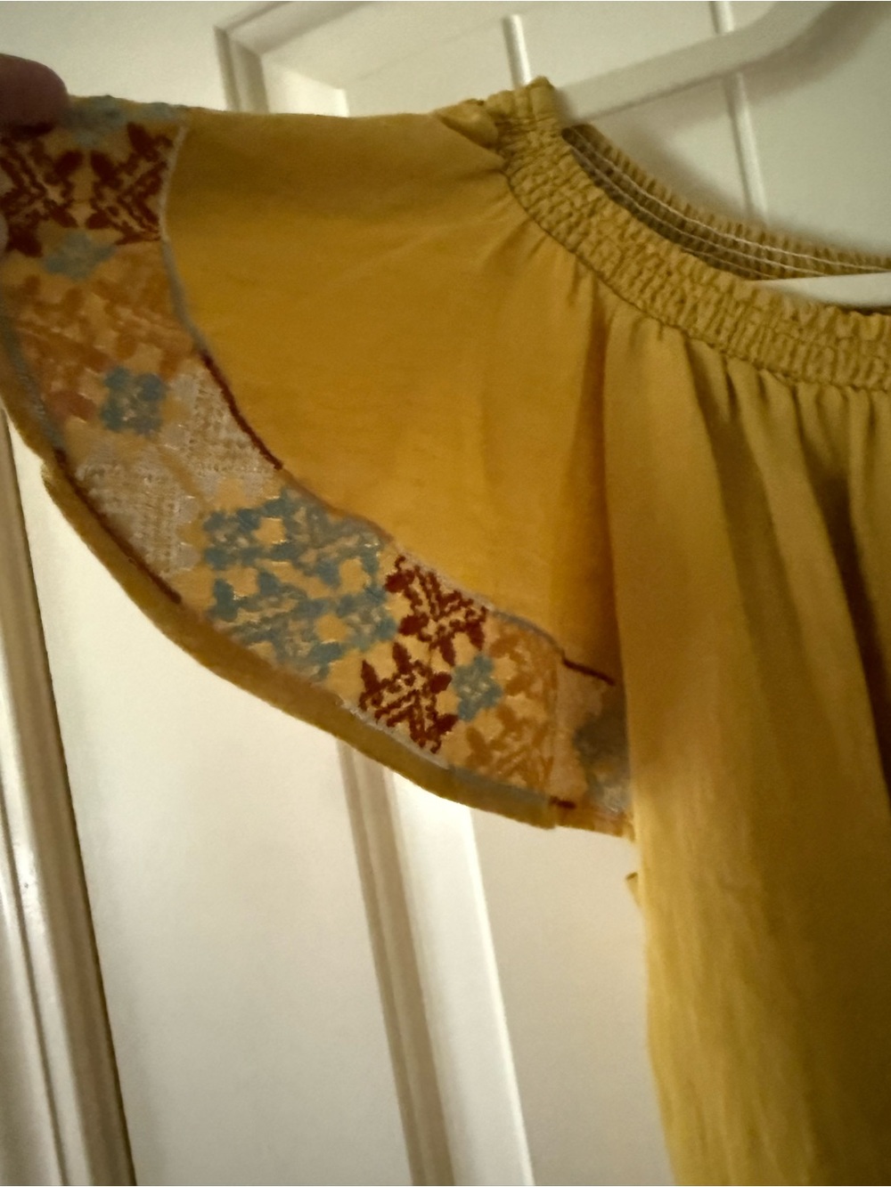 The Clothing Company Mustard Yellow Embroidered Boho Tunic Top